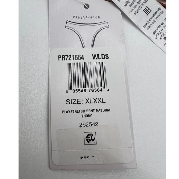 HANKY PANKY XL-XXLRGE PLAYSTRETCH PRINT NATURAL RISE THONG WILD SPOTS BROWN NWT - Picture 7 of 9